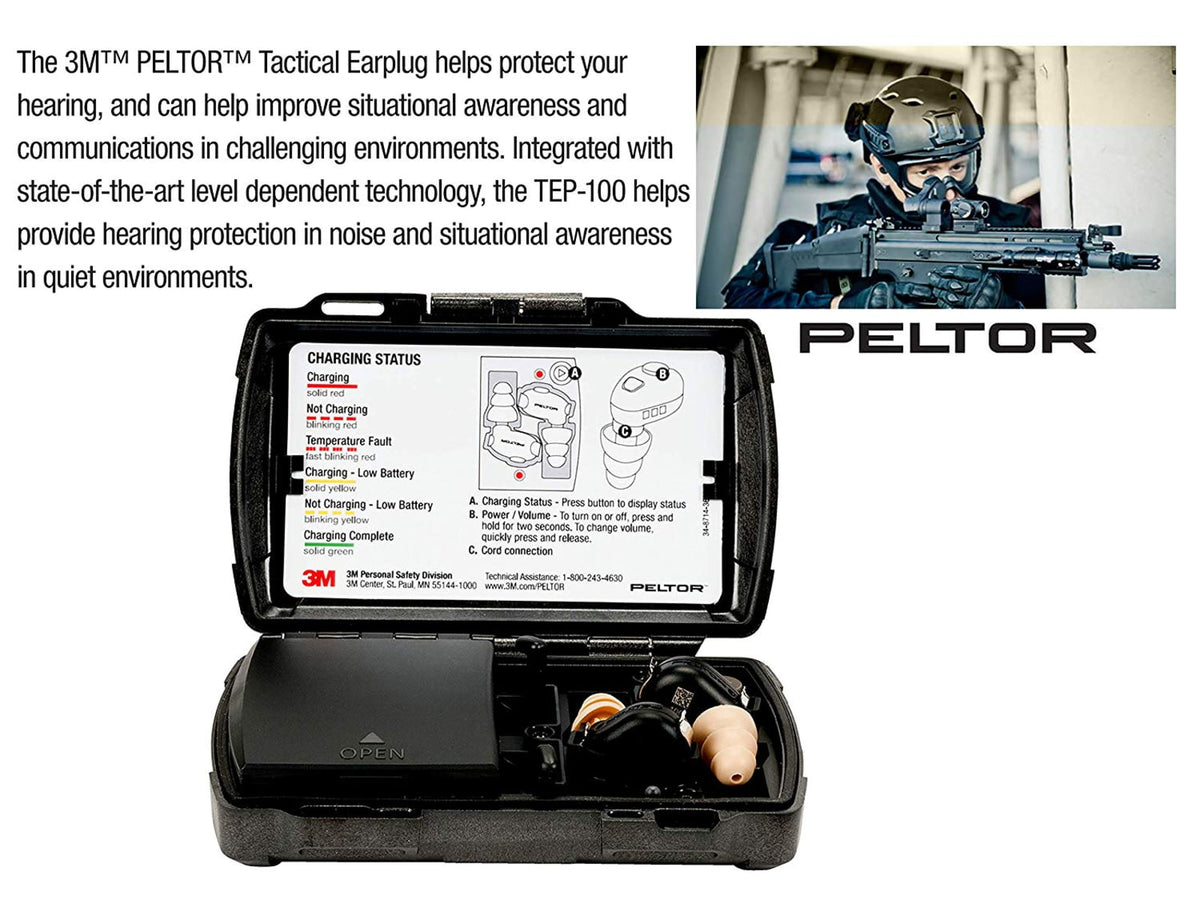 PELTOR Tactical Earplug 1 Kit EA/Case TEP-100