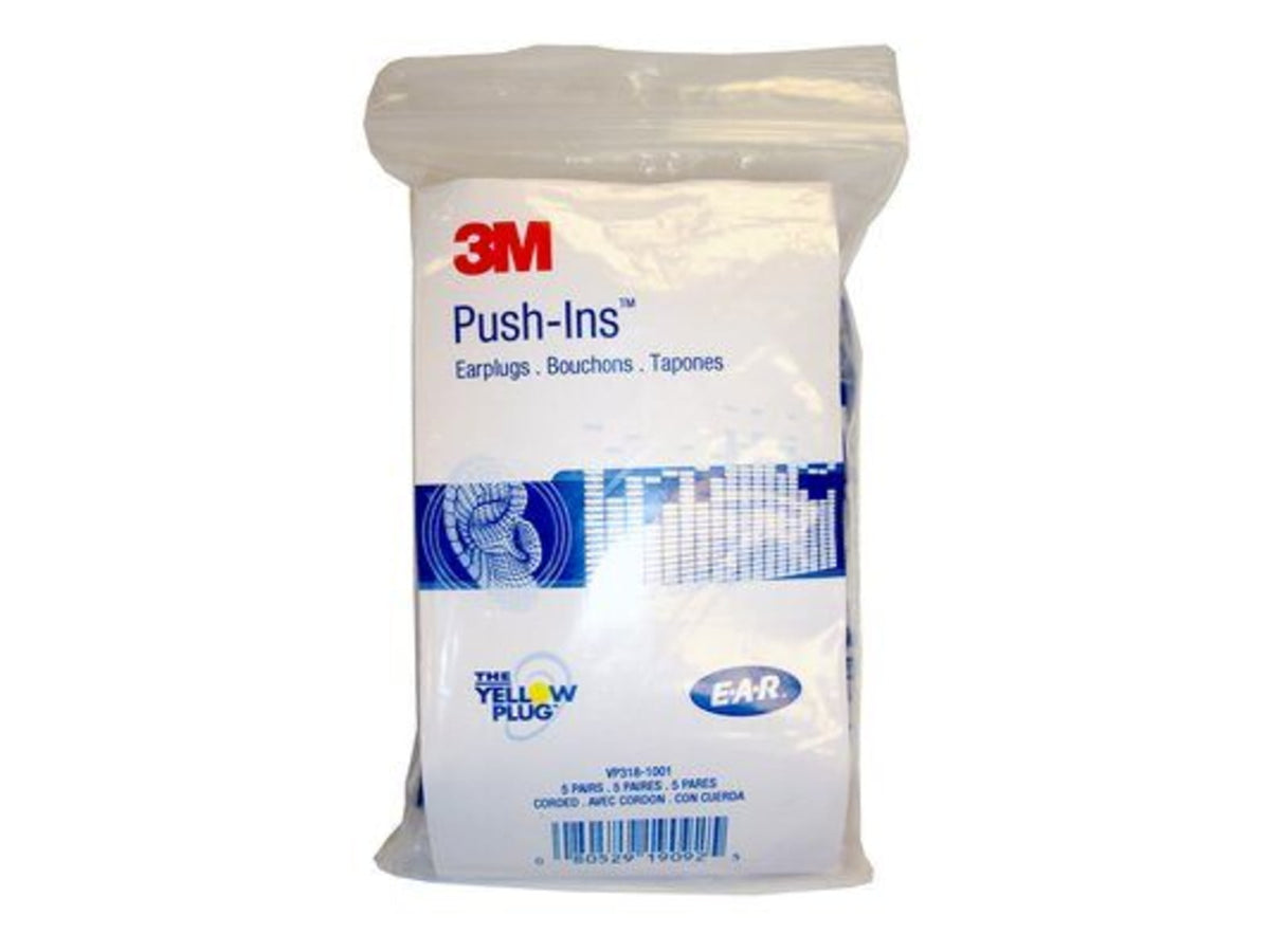 3M PUSH-INS Corded 100 PR/PK 318-1001 Package