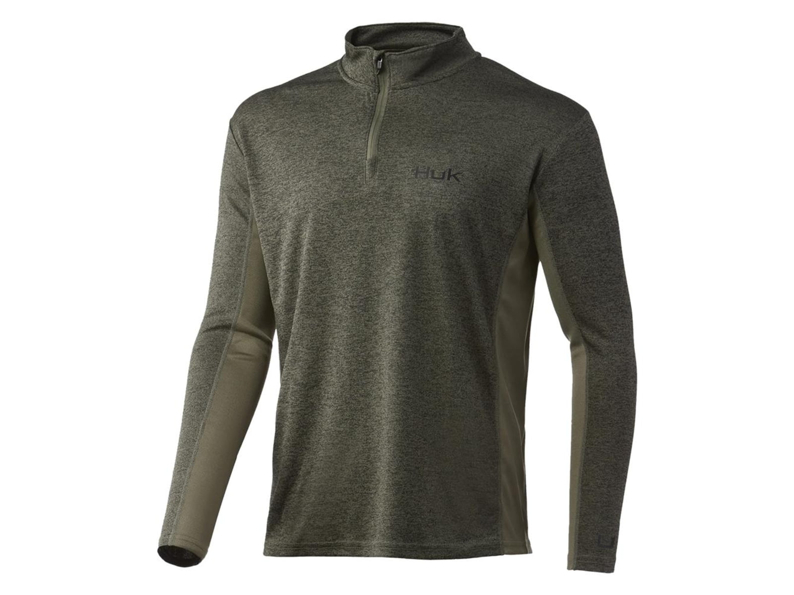 HUK Performance Fishing Huk Coldfront 1/4 Zip Long Sleeve Shirt Heather Moss 2XL 2810DED8 ATH1200529318S