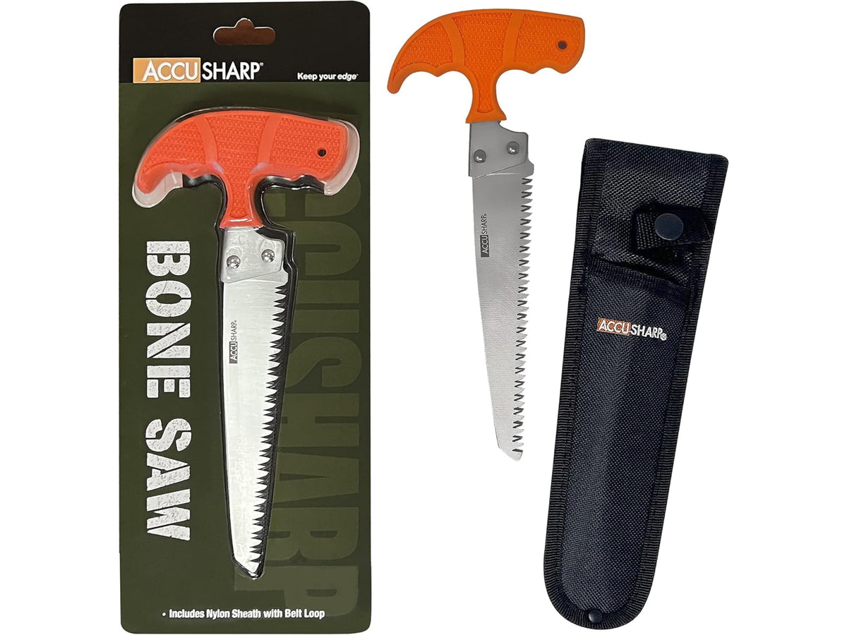 AccuSharp 6in Bone Saw Stainless Steel Blade/ Blaze Orange T-Shaped Handle 730C