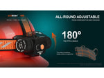 Acebeam H30 1 x 21700 CREE XHP70.2 LED Rechargeable Headlamp 4000 Lumens Cool White/ Green/ Red Black H30 R+G -CW