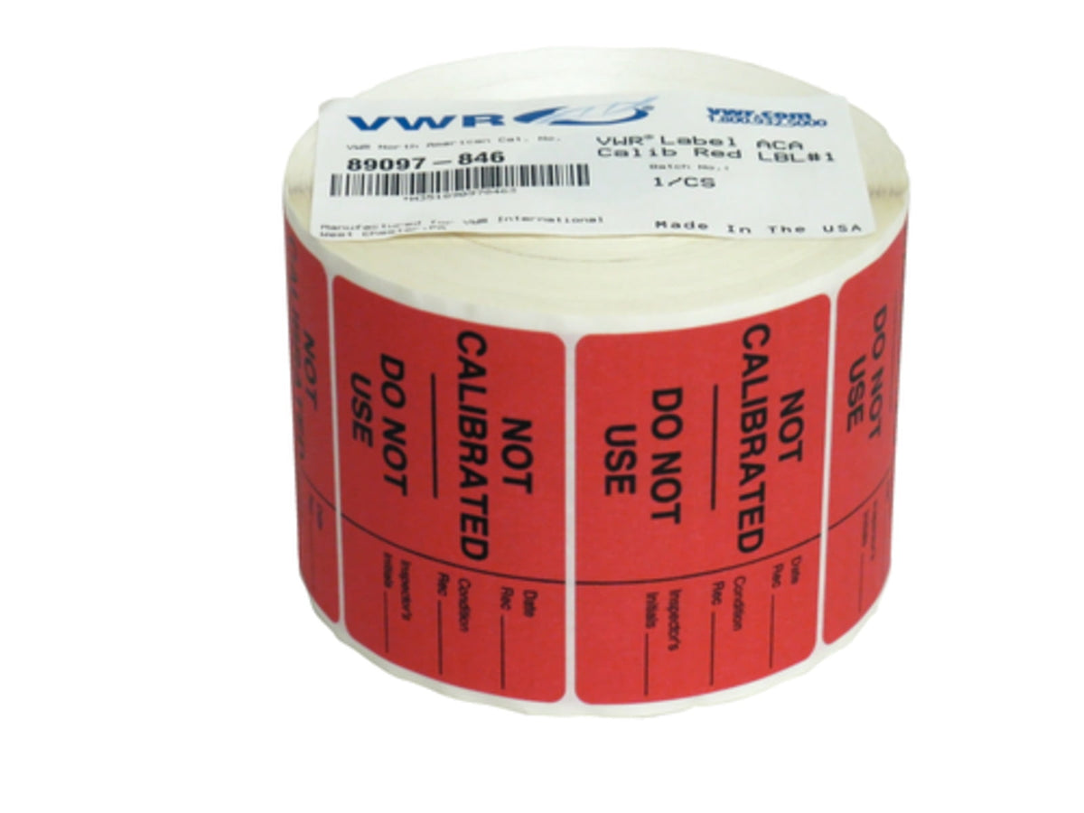 VWR Vwr Label Aca Calib Red Lbl#1 VWR-L17-C Unit CS