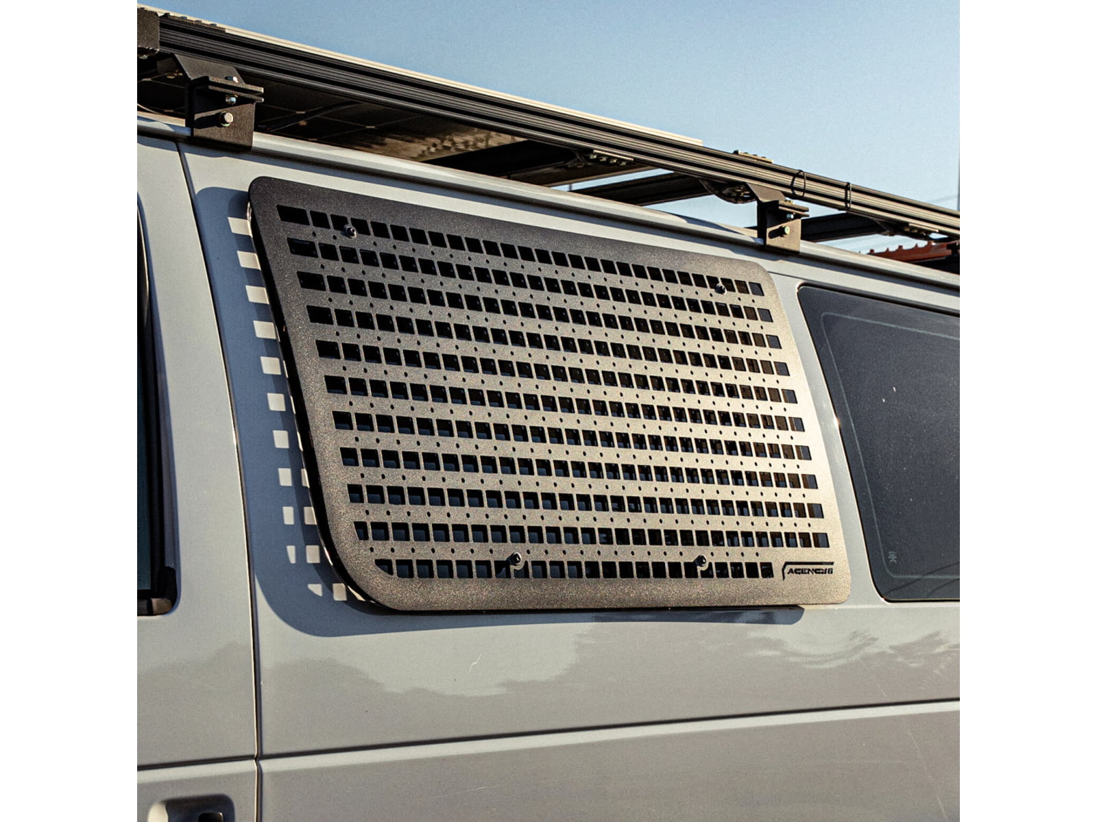 Agency 6 Ford E350 Drivers Side Window GRIDS Black GRIDS-E350 Driver Mid
