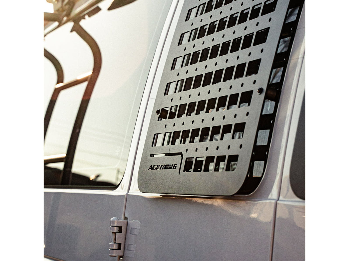 Agency 6 Ford E350 Passenger Side Window GRIDS Left Barn Door Black GRIDS-E350 Pass Mid
