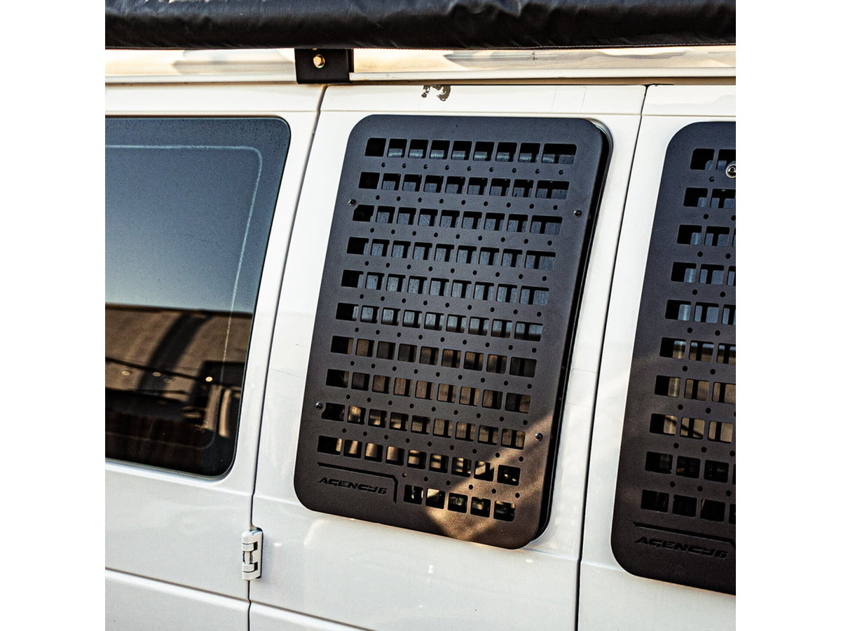 Agency 6 Ford E350 Passenger Side Window GRIDS Left Barn Door Black GRIDS-E350 Pass Mid