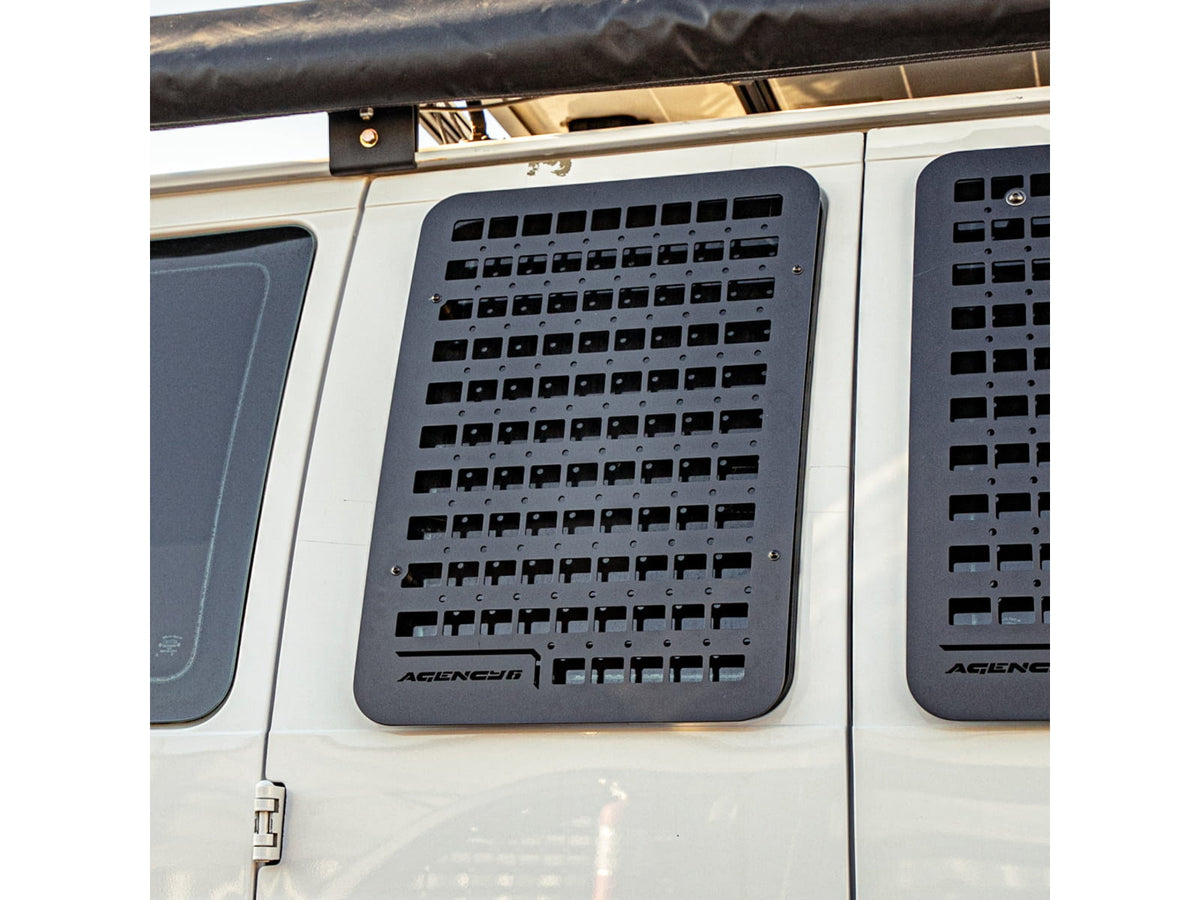 Agency 6 Ford E350 Passenger Side Window GRIDS Left Barn Door Black GRIDS-E350 Pass Mid