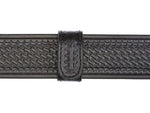Aker Leather Model 530 Double Snap 1inch Wide Belt Keepers Chrome Snap Basketweave Black A530-BW-CH