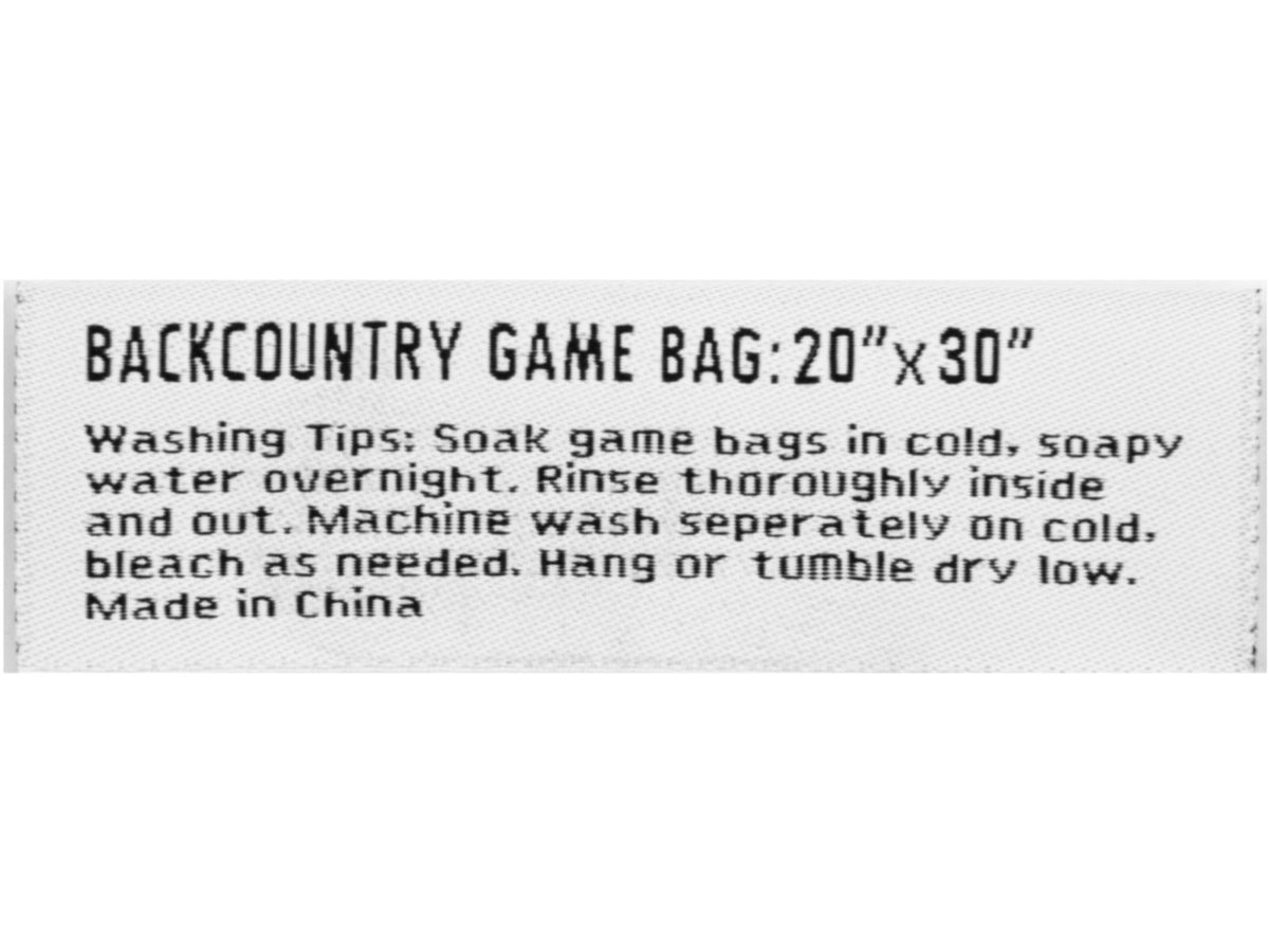 Allen BackCountry Single Meat Game Bag White Polyester 6593