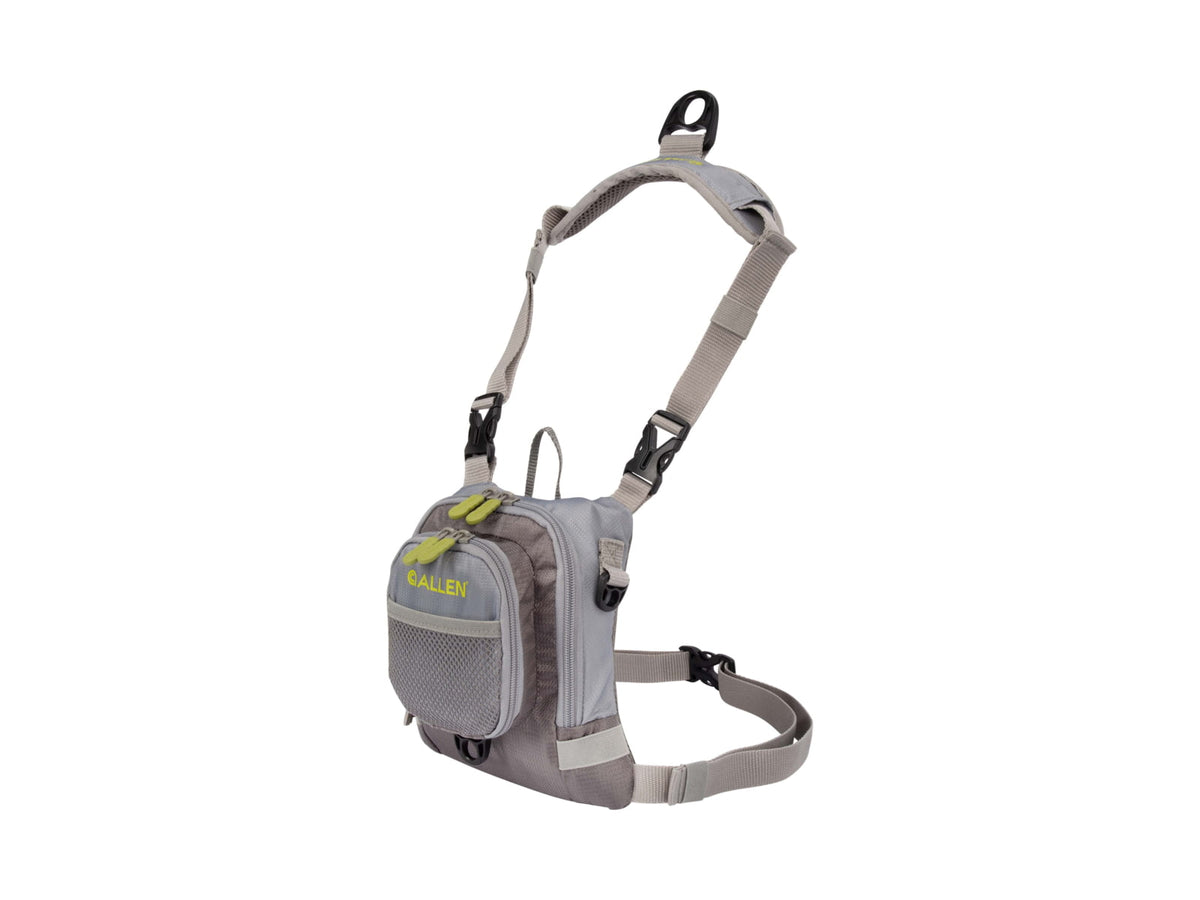 Allen Bear Creek Micro Fly Fishing Chest Pack Fits up to 2 Tackle/Fly Boxes Gray/Lime