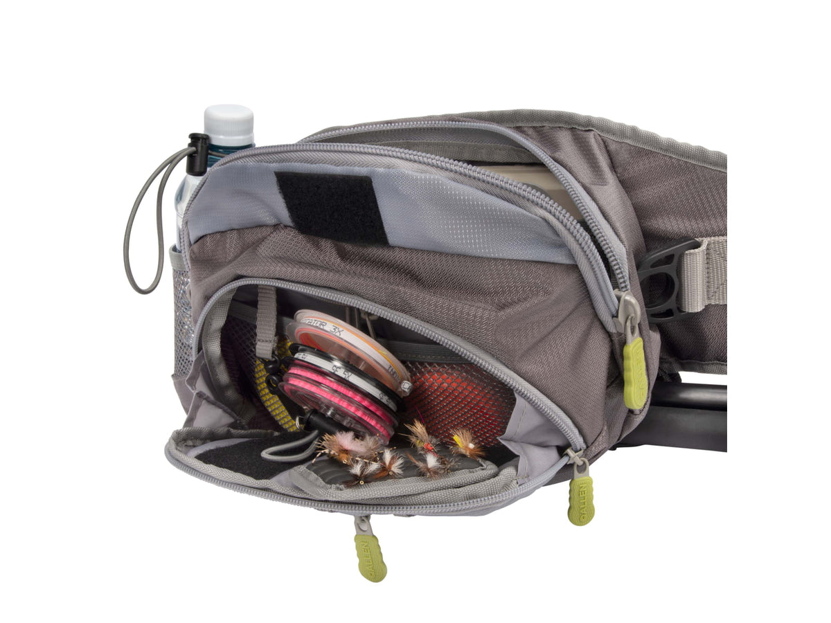 Allen Cedar Creek Fly Fishing Sling Pack Fits up to 4 Tackle/Fly Boxes Gray/Lime 6362