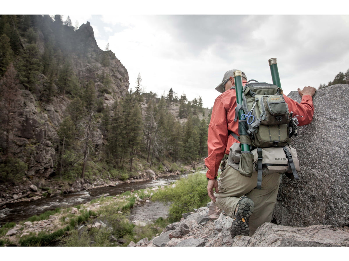 Allen Eagle River Lumbar Fly Fishing Pack Fits up to 6 Tackle/Fly Boxes Gray/Lime 6378