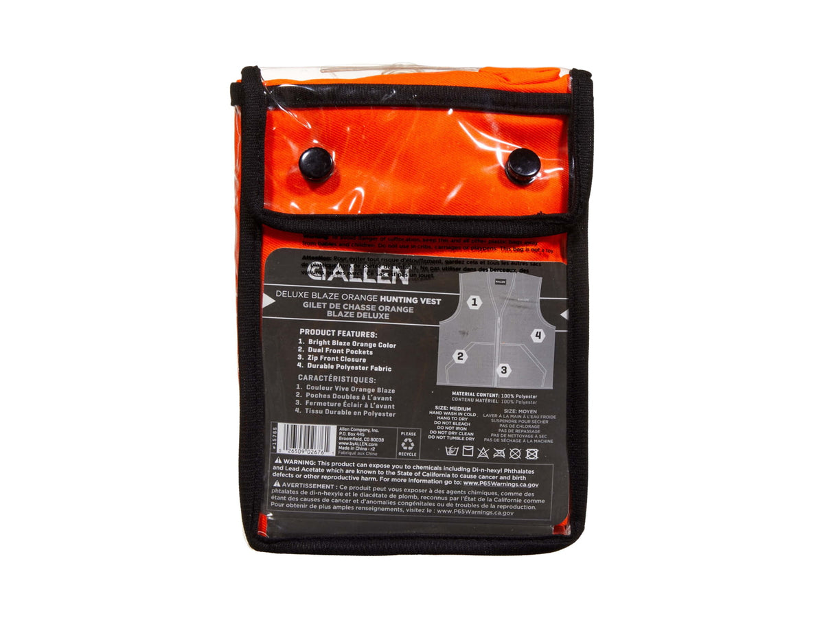 Allen Deluxe Blaze Orange Hunting Vest
