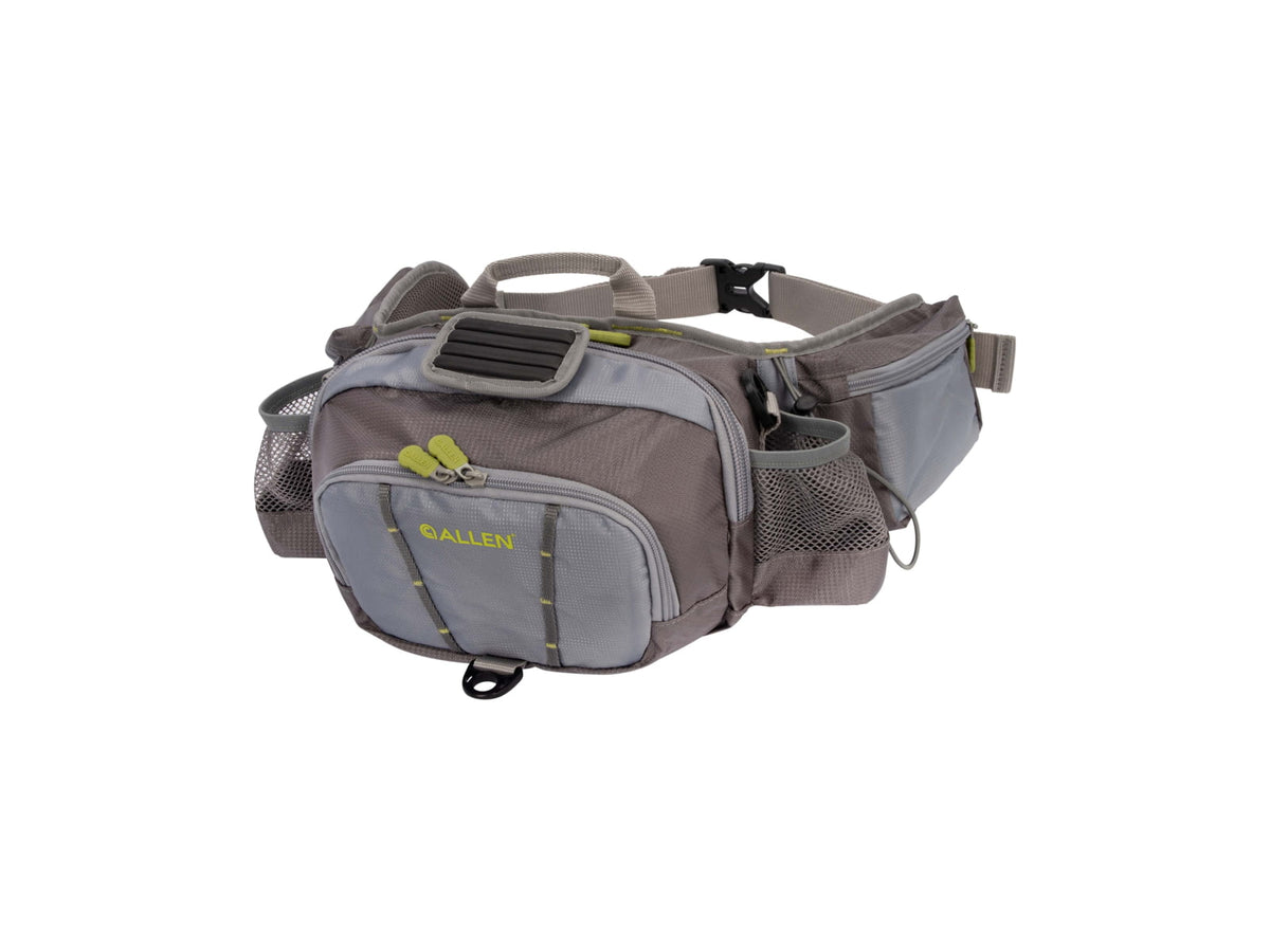 Allen Eagle River Lumbar Fly Fishing Pack Fits up to 6 Tackle/Fly Boxes Gray/Lime 6378
