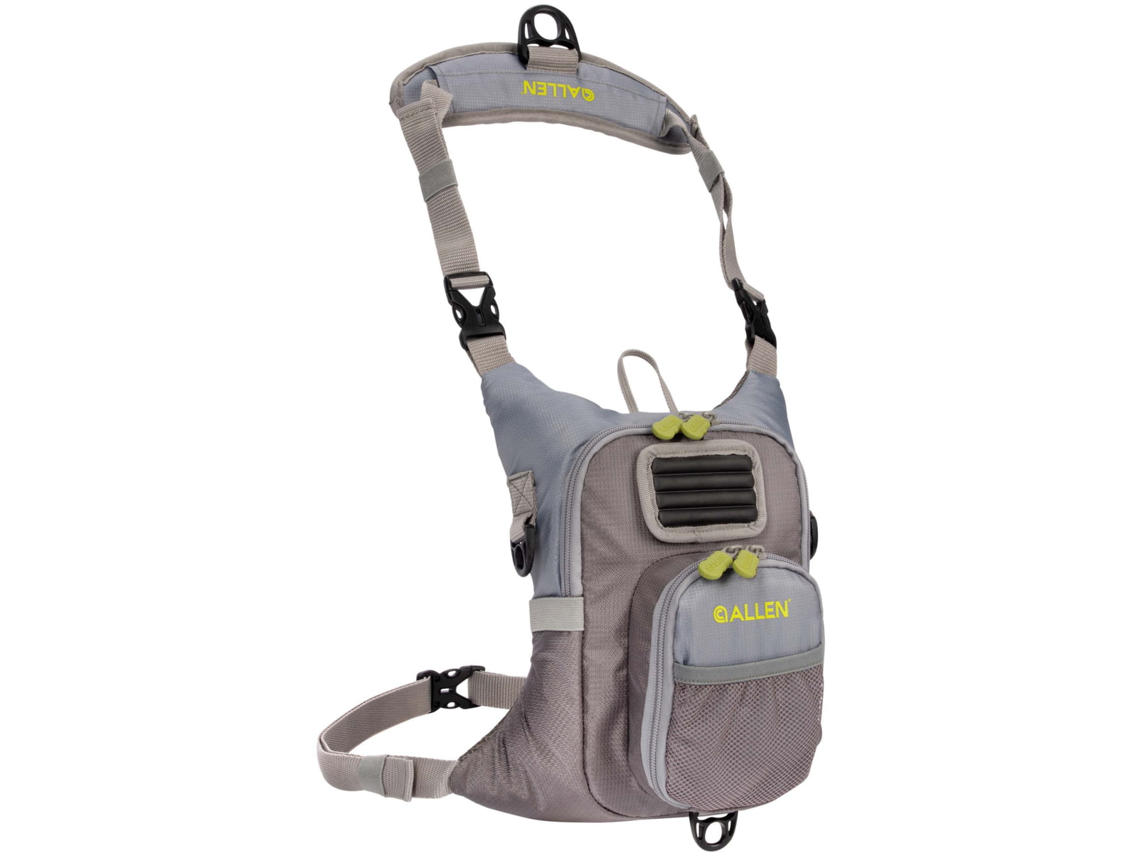 Allen Fall River Fly Fishing Chest Pack Fits up to 2 Tackle/Fly Boxes Gray/Lime 6372