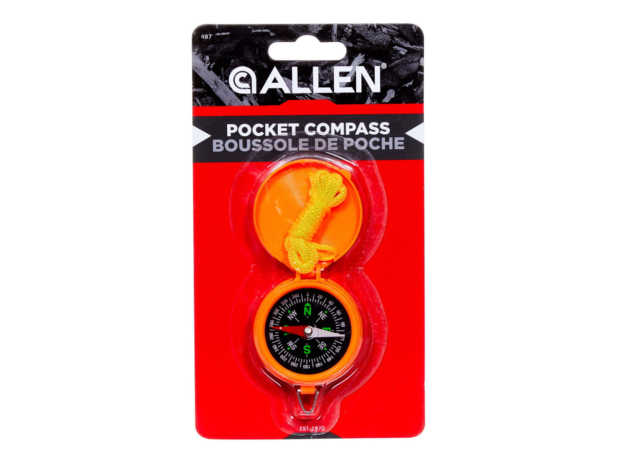 Allen Pocket Compass with Lid Orange 487