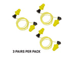 Allen ULTRX Tethered Silicone Ear Plugs 3-Pairs Yellow