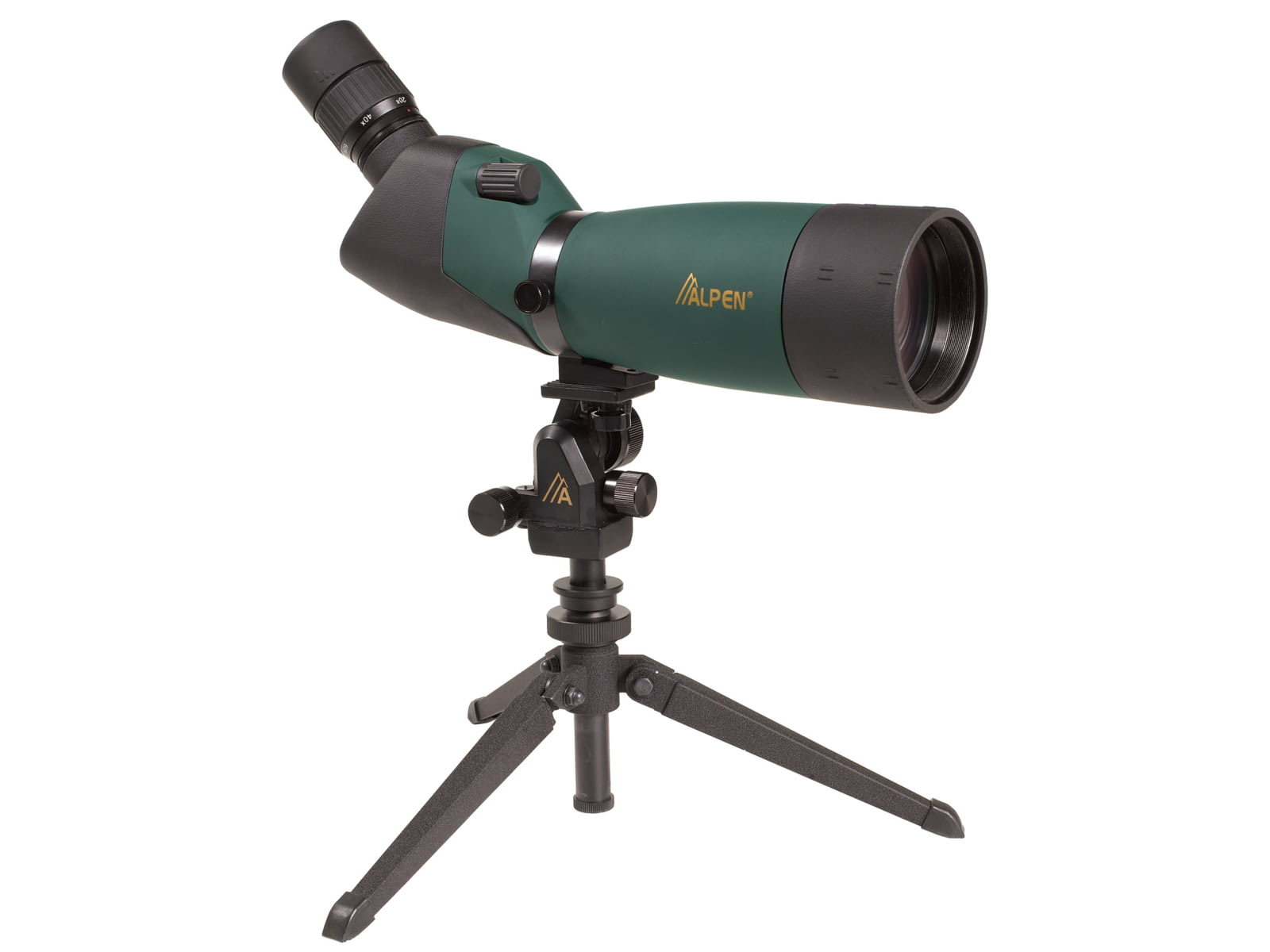 Alpen 20-60x80mm Angled Waterproof Spotting Scope - 45 Degree Eyepiece Nylon Case Portable 12in Swivel-Head Tripod