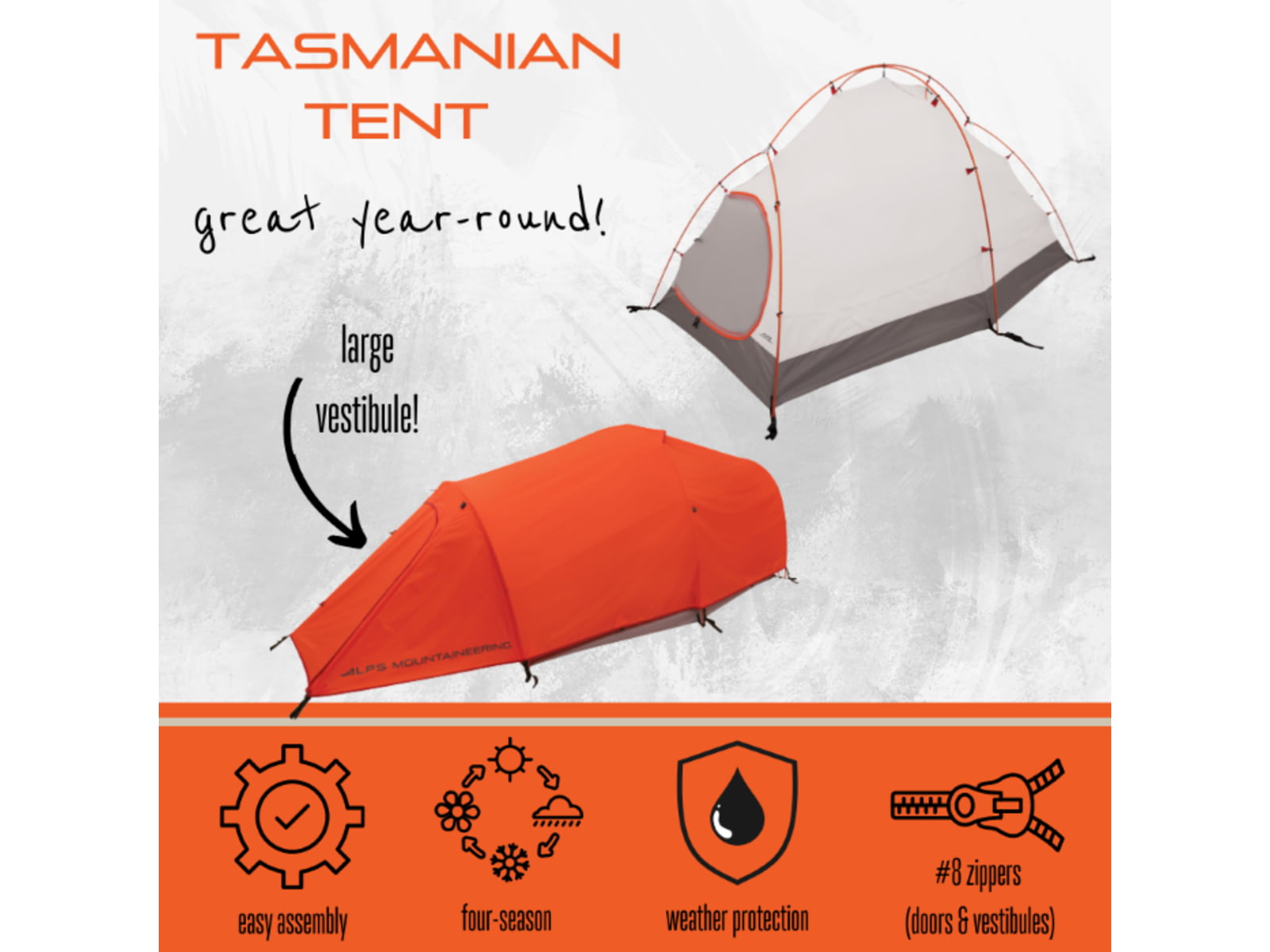ALPS Mountaineering Tasmanian 3 Tent Cherry Tomato/Gray
