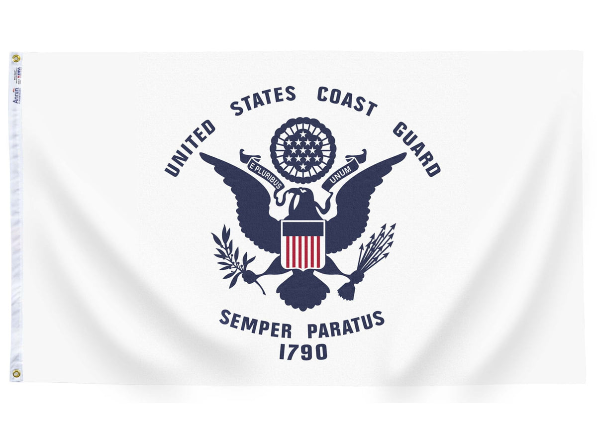 Annin Flags US Coast Guard Nylon Flag White/Navy Blue/Red 3ft x 5ft