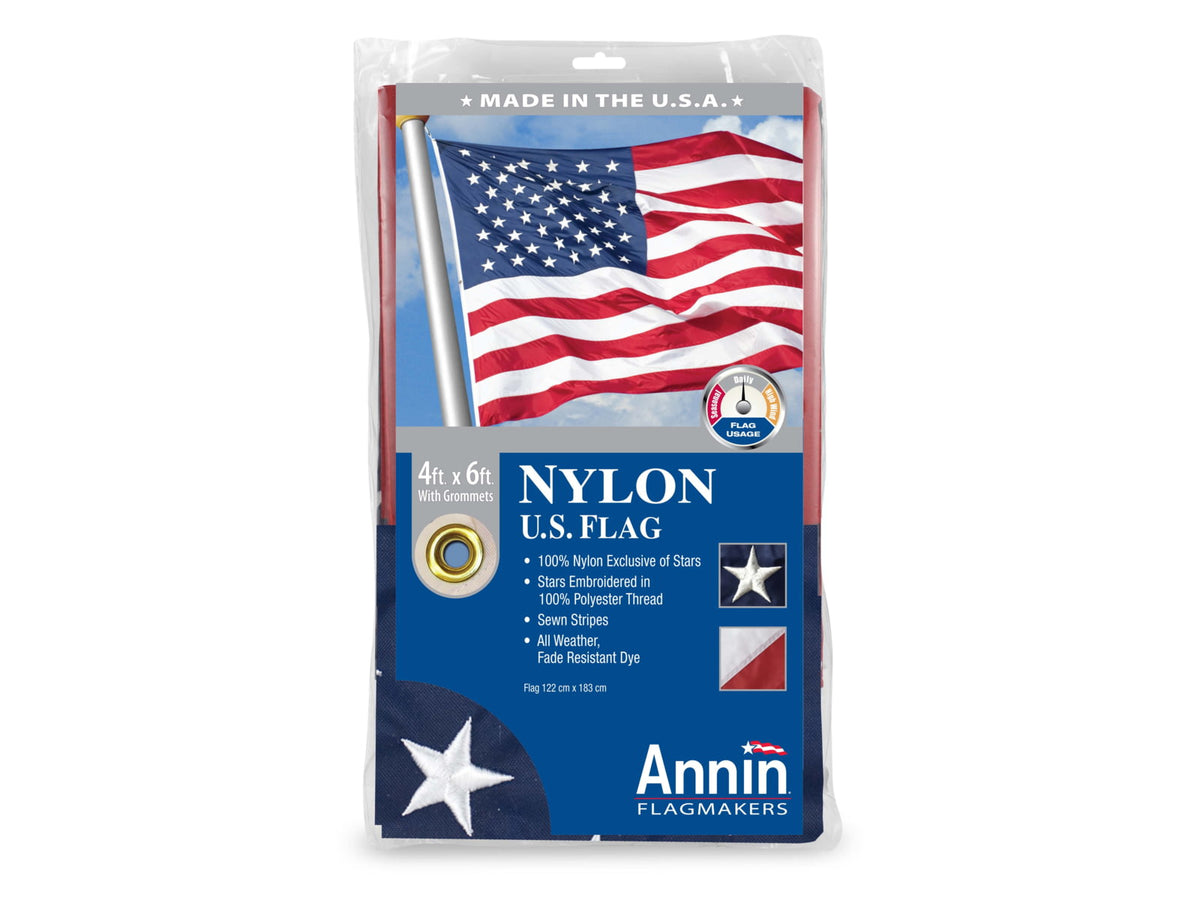 Annin Flags US Nylon Flag Red/White/Blue 4ft x 6ft