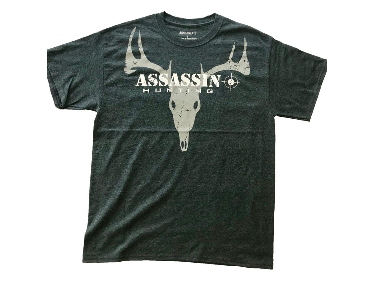 Assassin Deer Skull T-Shirt - Men's Charcoal Large MTCHLDEER-L