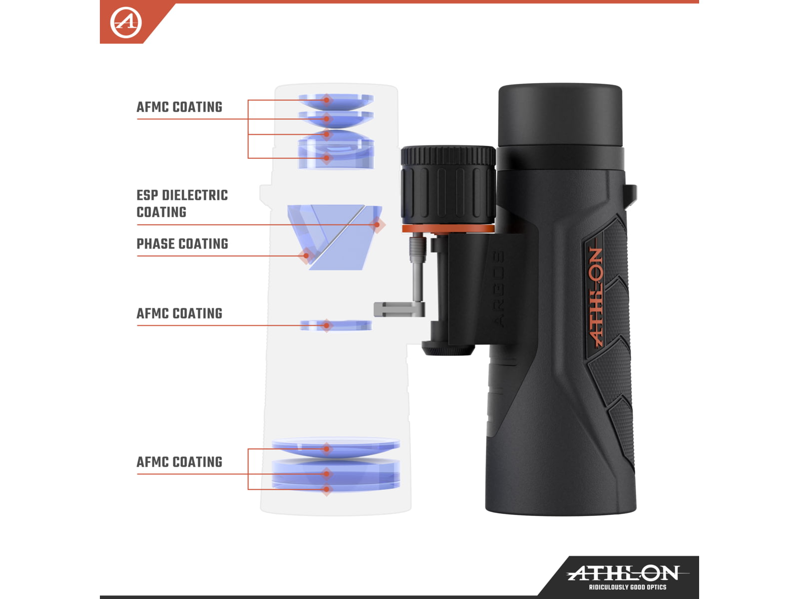 Athlon Optics Argos Gen II UHD 8x42mm Roof Prism Binoculars Black