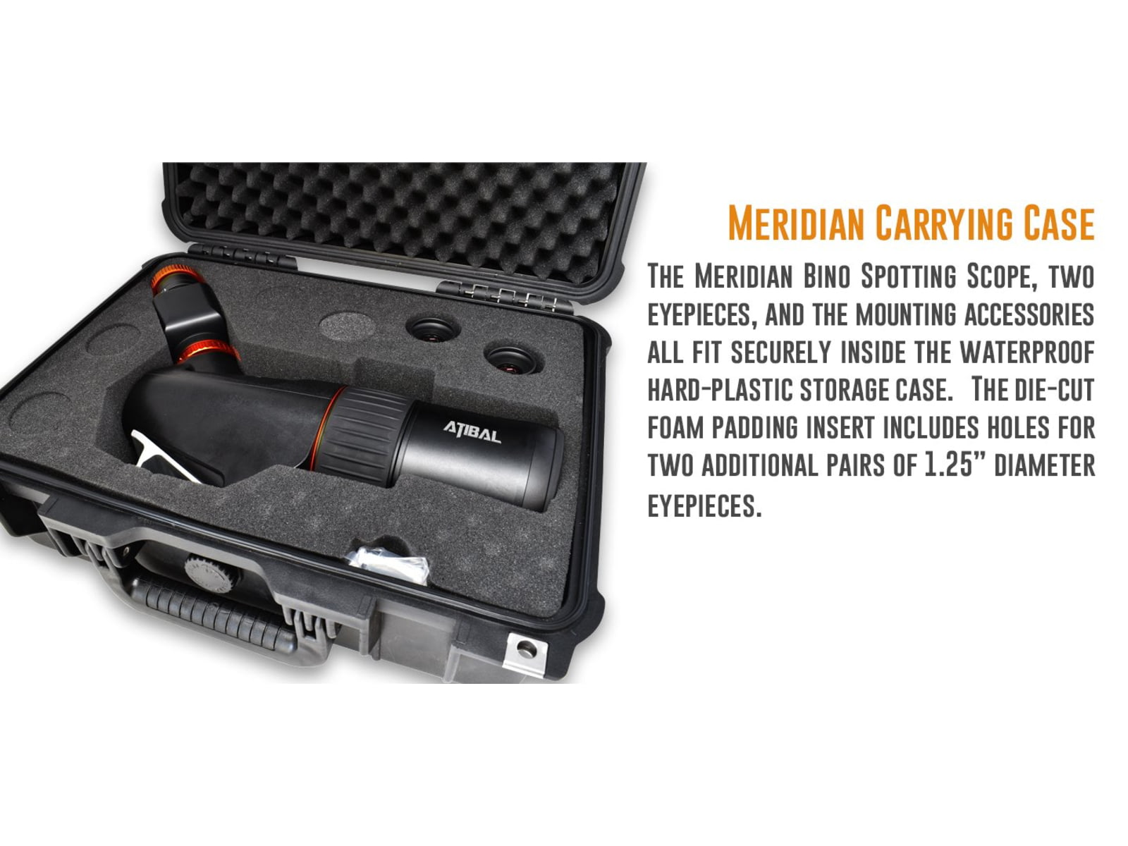 Atibal Meridian Bino Spotting Scope 40x80mm ED APO Lens Black 16 inches AT-MER-BSS-40x80