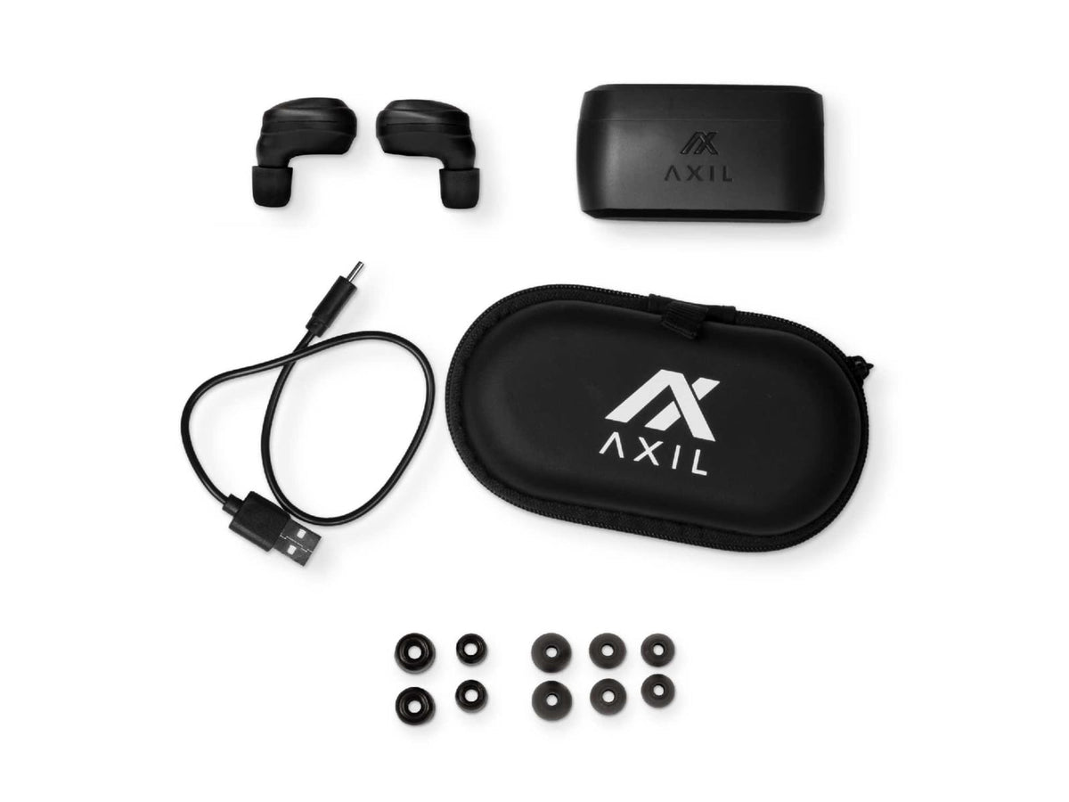 AXIL XCOR Pro Hearing Protection Ear Buds Black Small Box StandardMultiple Eartip Sizes & Styles Included XCOR-R