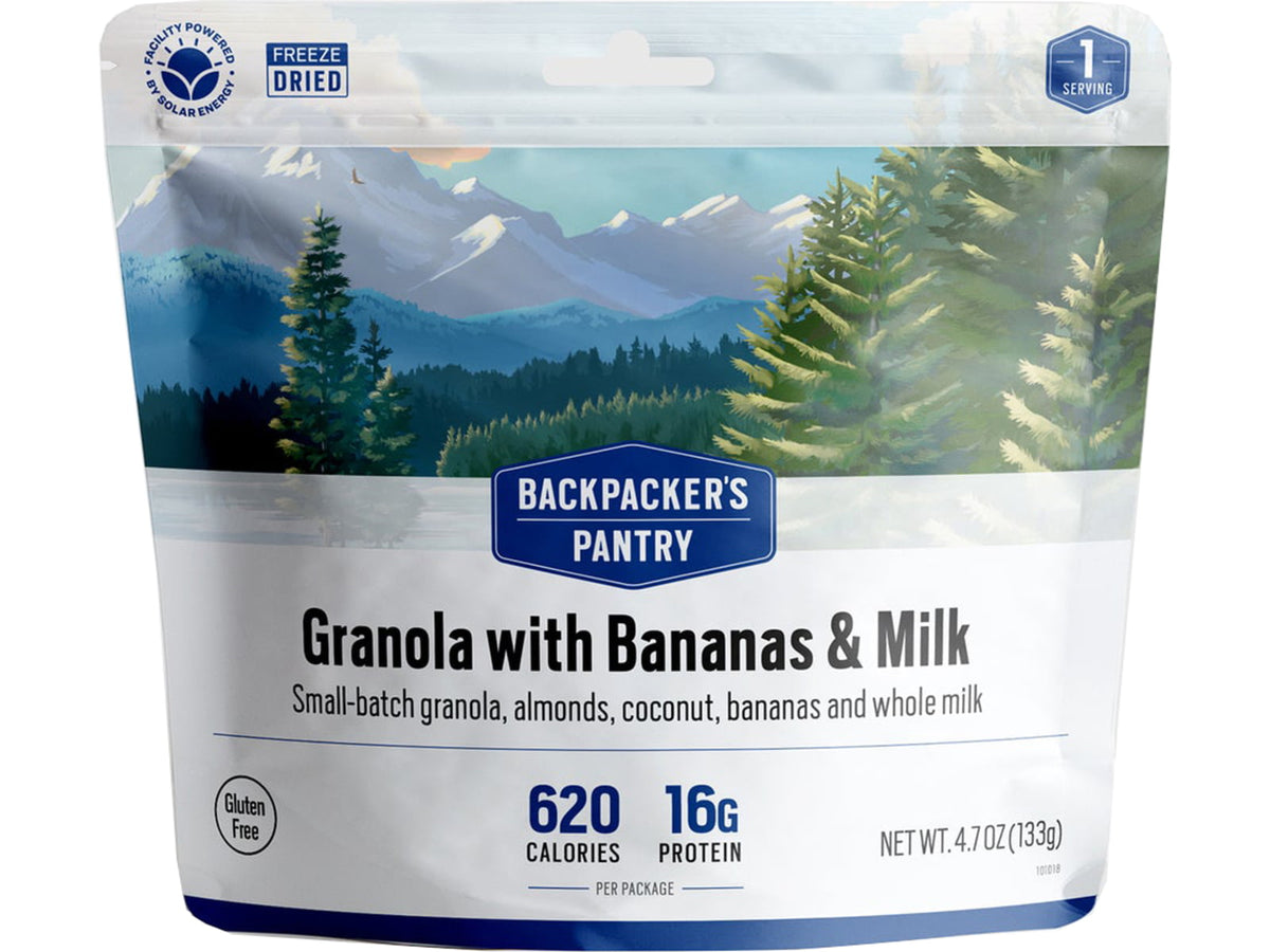 Backpackers Pantry Granola with Bananas Almonds and Milk 1 Serving 101018