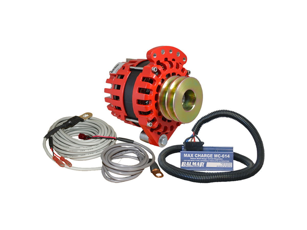 Balmar Alternator 1-2in Single Foot Dual V Pulley Regulator & Temp Sensor - 170A Kit - 12V One Size XT-SF-170-DV-KIT