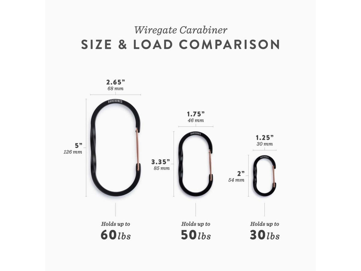 Barebones Wiregate Carabiner Small 3 Pack Black STC-620