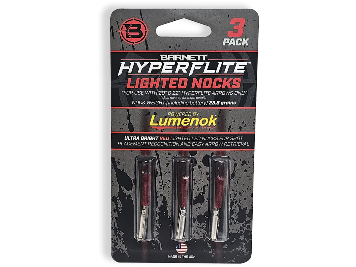 Barnett Hyperflite Lighted Nock 3 Pack Red BAR20058