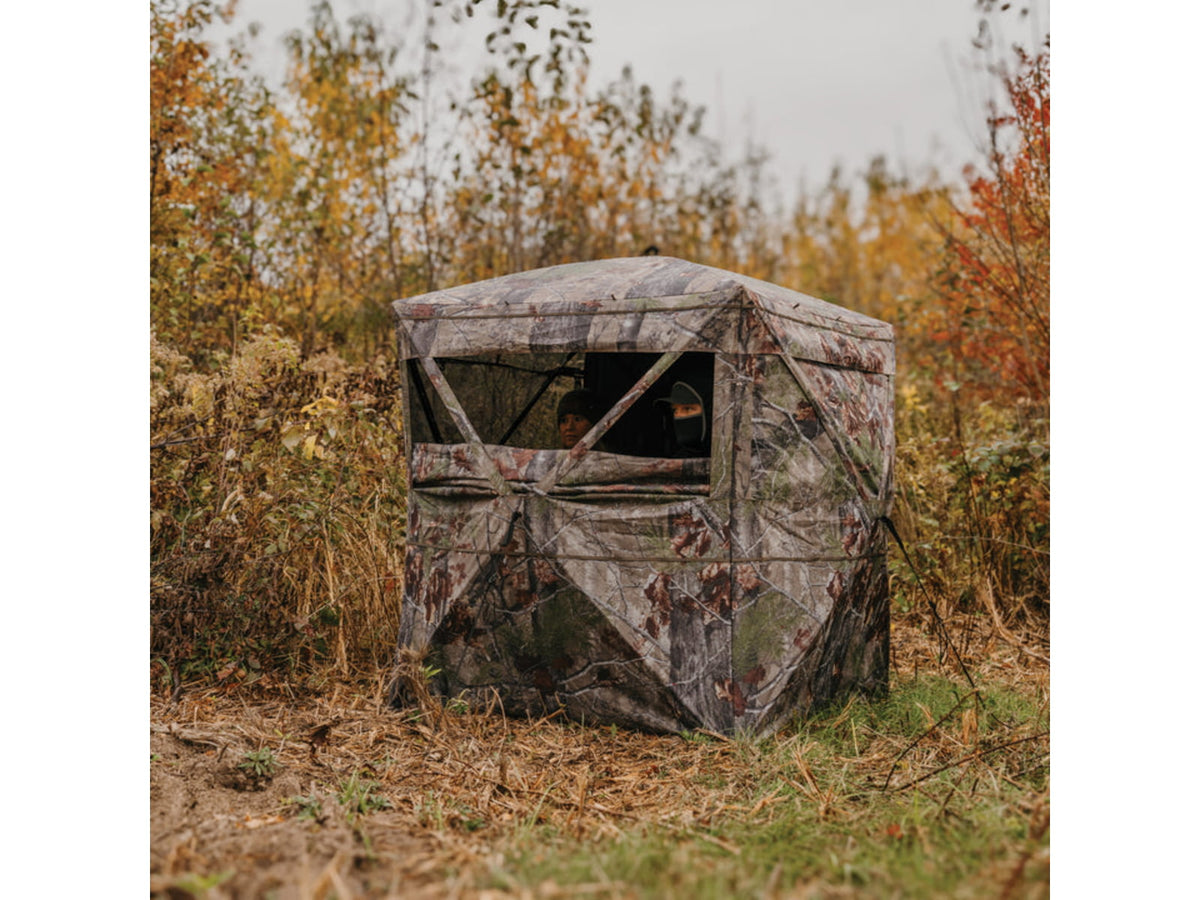 Barronett Blinds Insight See-Through Hunting Blind View-Through Fabric Silent Shooting Windows Bloodtrail Backwoods 68in x 71in x 71in Bloodtrail Backwoods 2-Person NS200BW