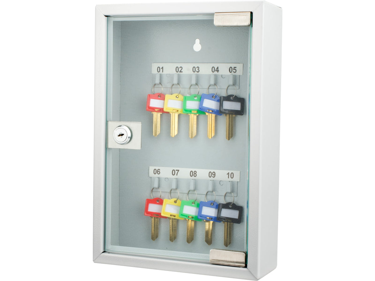 Barska 10 Position Key Cabinet w/Glass DoorGray CB12986