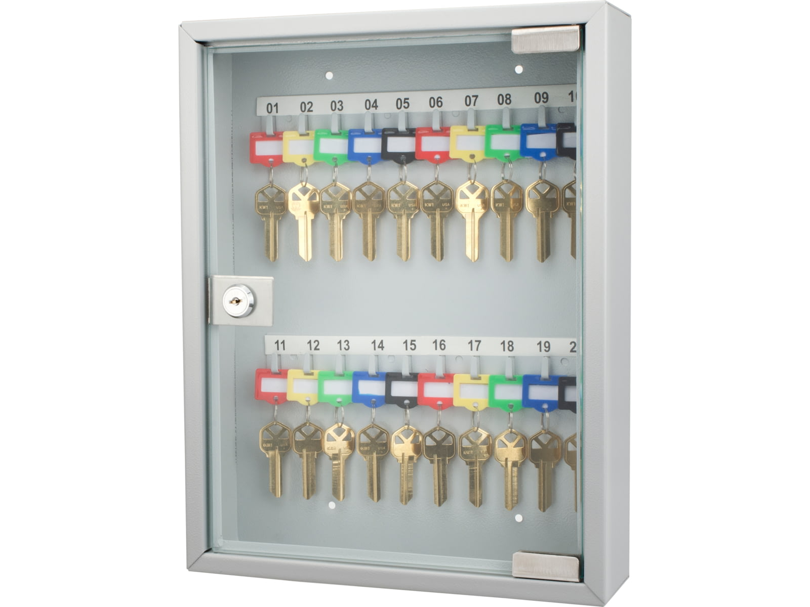 Barska 20 Position Key Cabinet w/Glass DoorGray CB12952