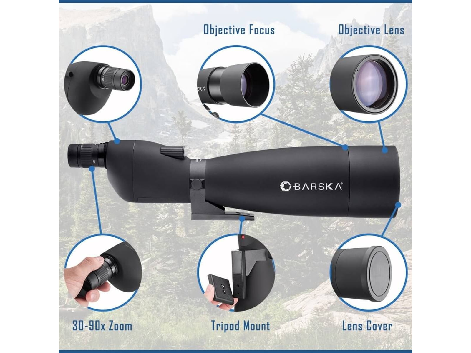 Barska 30-90x90 Colorado Spotting Scope and Deluxe Tripod Combo Set