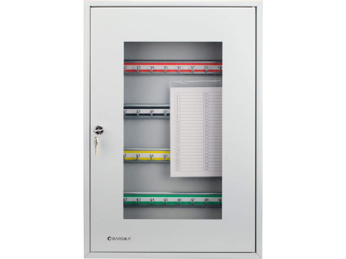 Barska 50 Position Key Cabinet w/Glass DoorGray CB12950