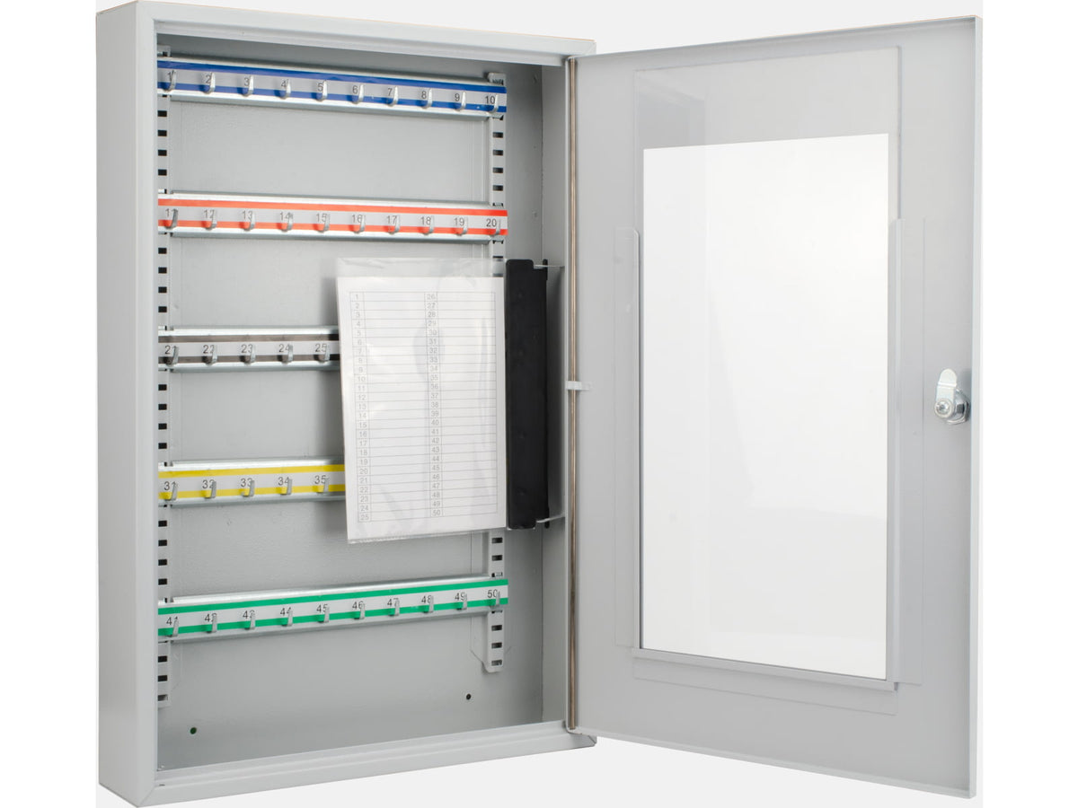 Barska 50 Position Key Cabinet w/Glass DoorGray CB12950