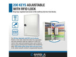 Barska Adjustable Key Cabinet RFID Lock Gray Medium CB13716