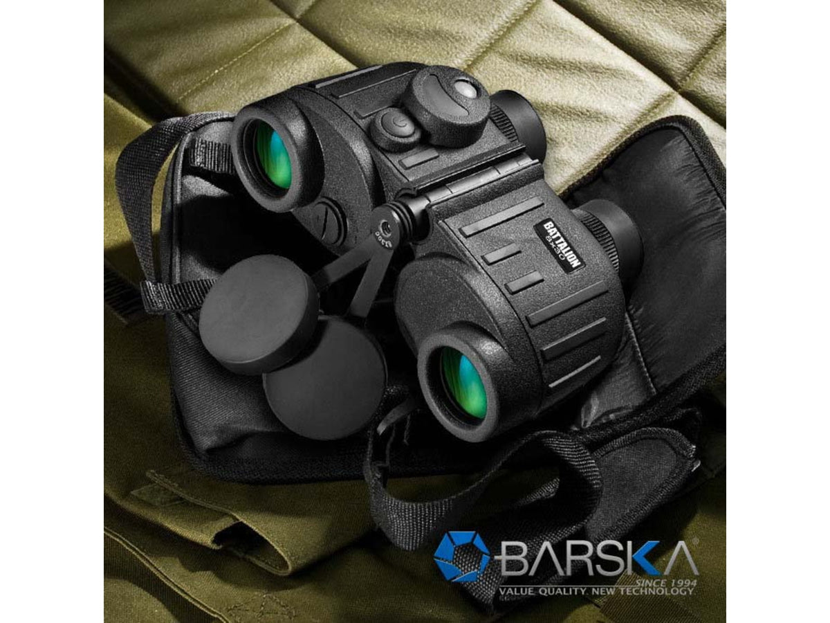 Barska Battalion 8x30mm Porro Prism Rangefinder Binoculars Matte Black Black