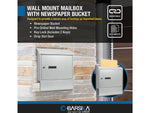 Barska Contemporary Wall Mount Mailbox. 10in Width Gray Medium CB13698