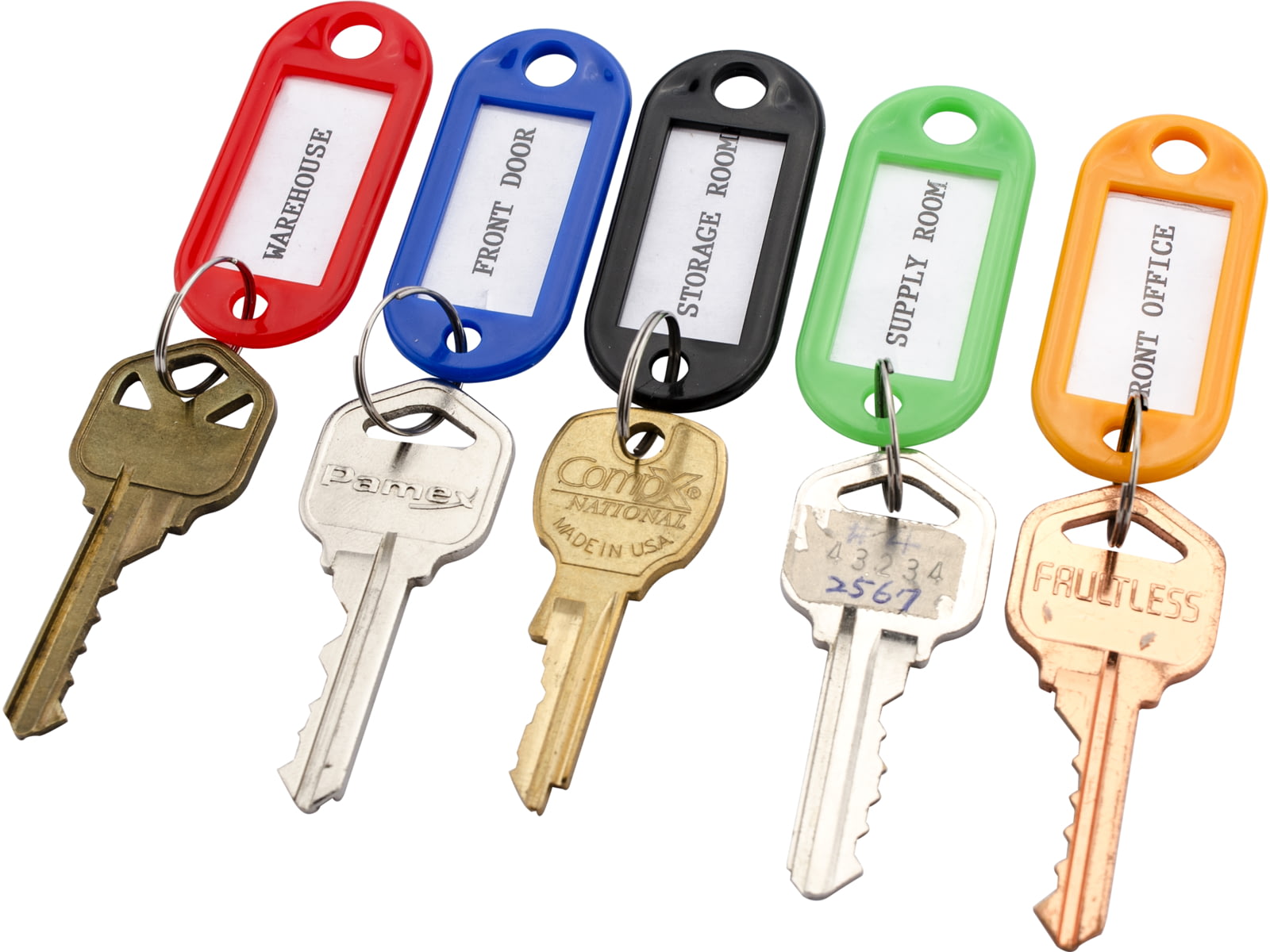 Barska Individual Key Tags Pack of 50 Removable Write-On Label Assorted Colors Tag Size - 2 x 0.19 x 0.88 in AF12496