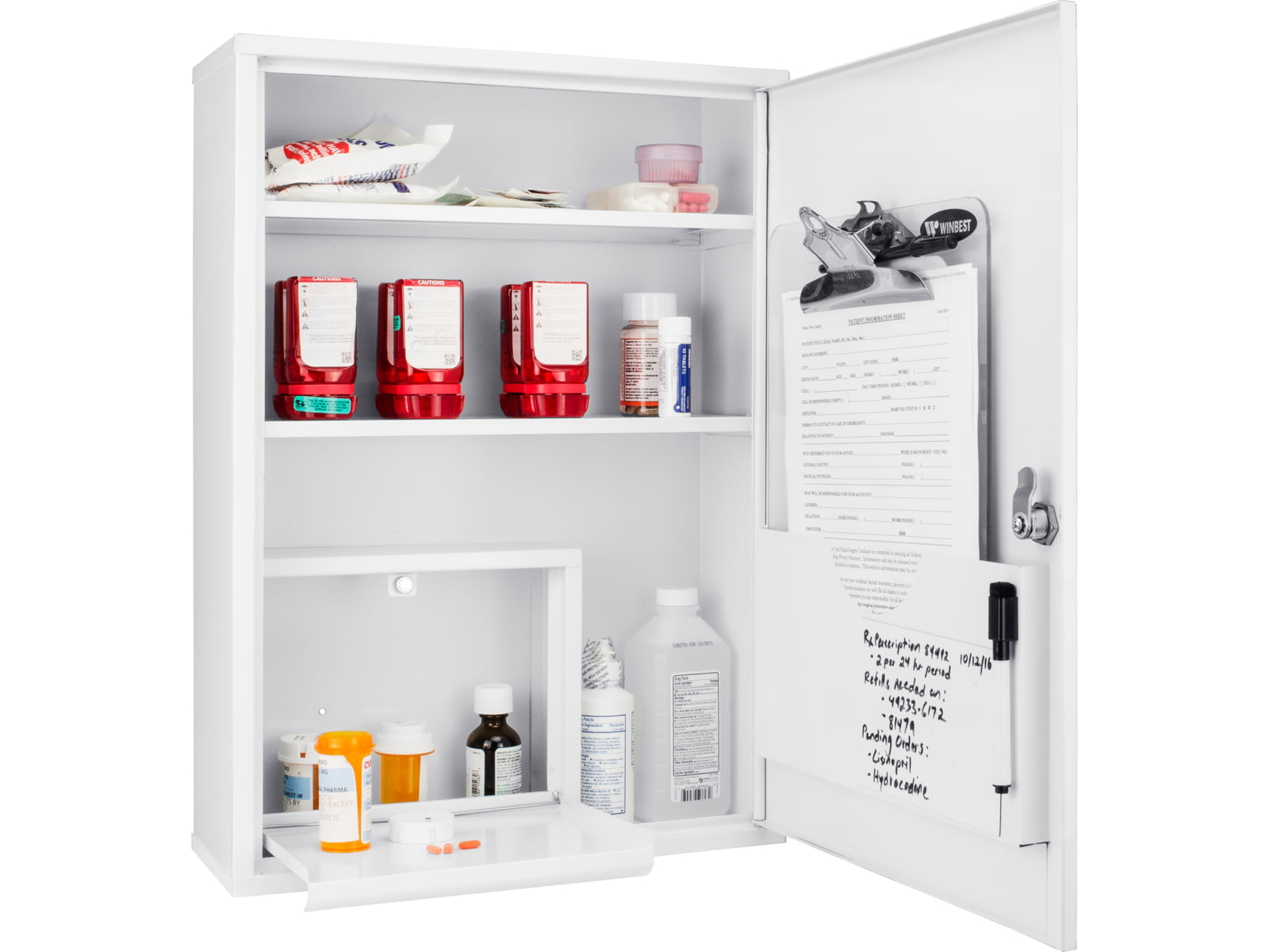 Barska Large Medical Cabinet15x5.5x20.9inWhite CB12824