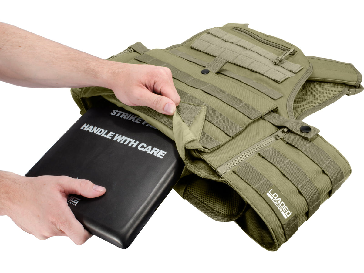 Barska Loaded Gear VX-500 MOLLE Plate Carrier Tactical VestOD Green BI12290