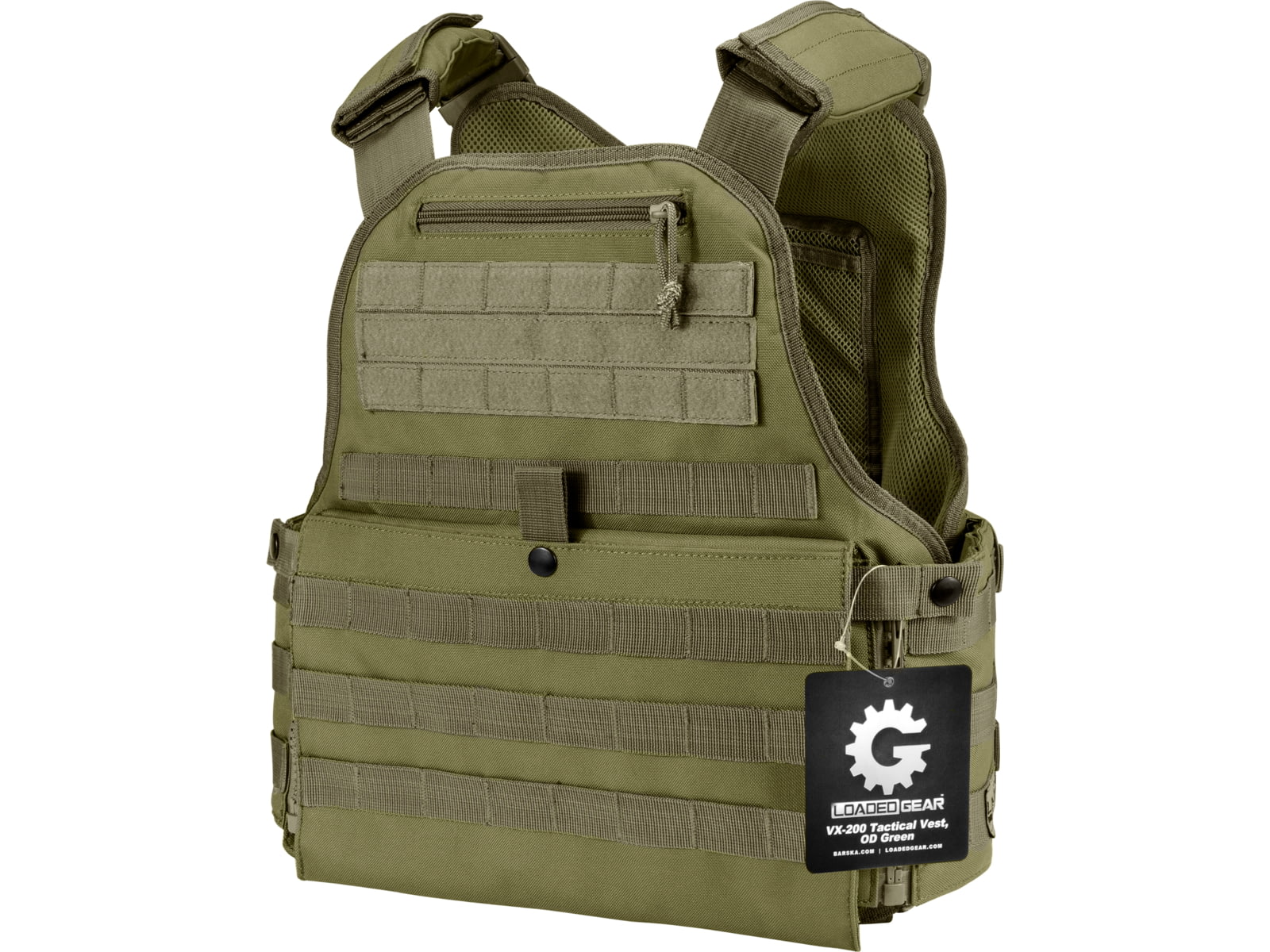 Barska Loaded Gear VX-500 MOLLE Plate Carrier Tactical VestOD Green BI12290