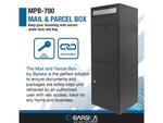 Barska MPB-700 Mail and Parcel Box 2 Keys Black Large CB13704