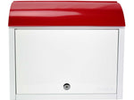 Barska Retro Locking Wall Mount Mailbox. 13in Width Cream-Red Small CB13700