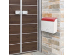 Barska Retro Locking Wall Mount Mailbox. 13in Width Cream-Red Small CB13700