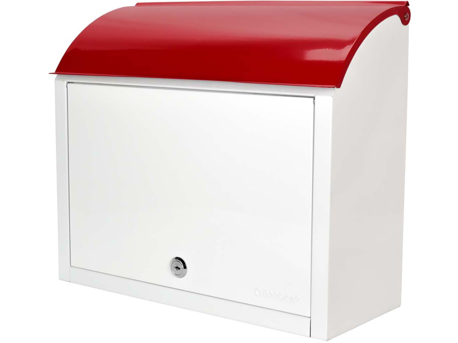 Barska Retro Locking Wall Mount Mailbox. 13in Width Cream-Red Small CB13700