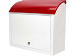 Barska Retro Locking Wall Mount Mailbox. 13in Width Cream-Red Small CB13700